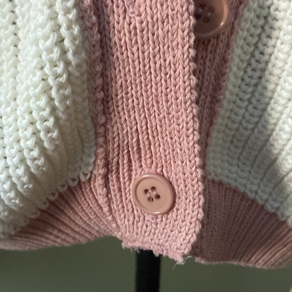 Vicolo Pastel Pink and White Cardigan size XL - Picture 7 of 10